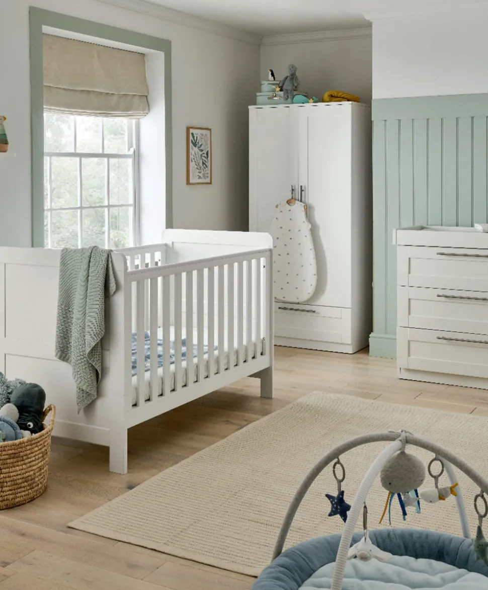 Hampden 3 Piece Cotbed Range with Dresser Changer & Wardrobe - White