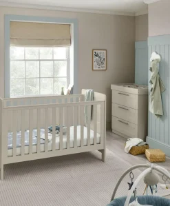 Hampden 2 Piece Cotbed Set with Dresser Changer - Pebble Grey