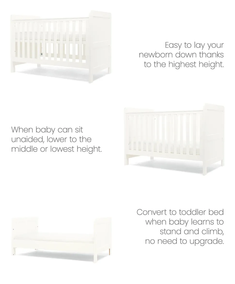 Hampden Cotbed & Luxury Hybrid Twin Cotbed Mattress Bundle - White