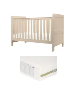 Hampden Cotbed & Premium Pocket Spring Cotbed Mattress Bundle - Cashmere