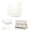 Hampden Nursery Bundle with Lua Bedside Crib (6 Piece) – White
