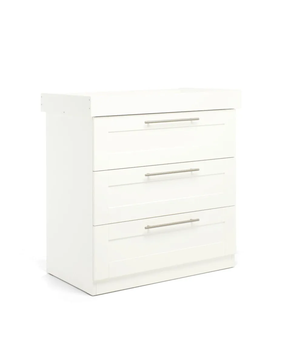 Hampden Nursery Bundle with Lua Bedside Crib (6 Piece) – White
