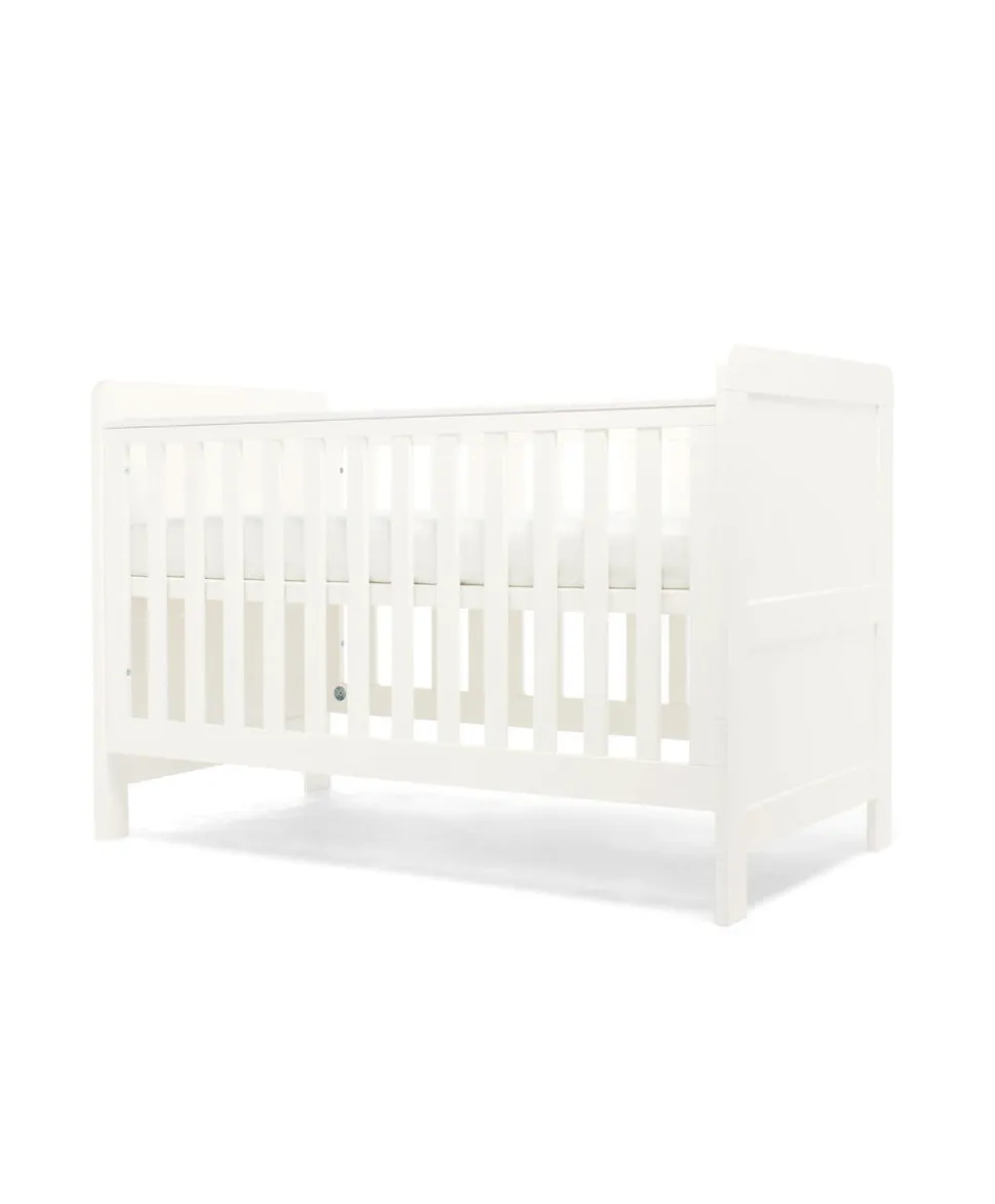 Hampden Nursery Bundle with Lua Bedside Crib (6 Piece) – White