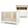 Harwell 2 Piece Convertible Cot Set with Dresser Changer - White/Natural
