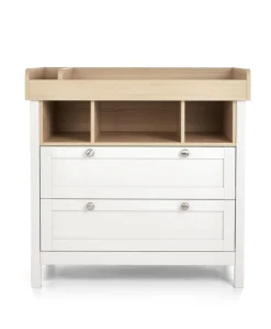 Harwell 2 Piece Convertible Cot Set with Dresser Changer - White/Natural