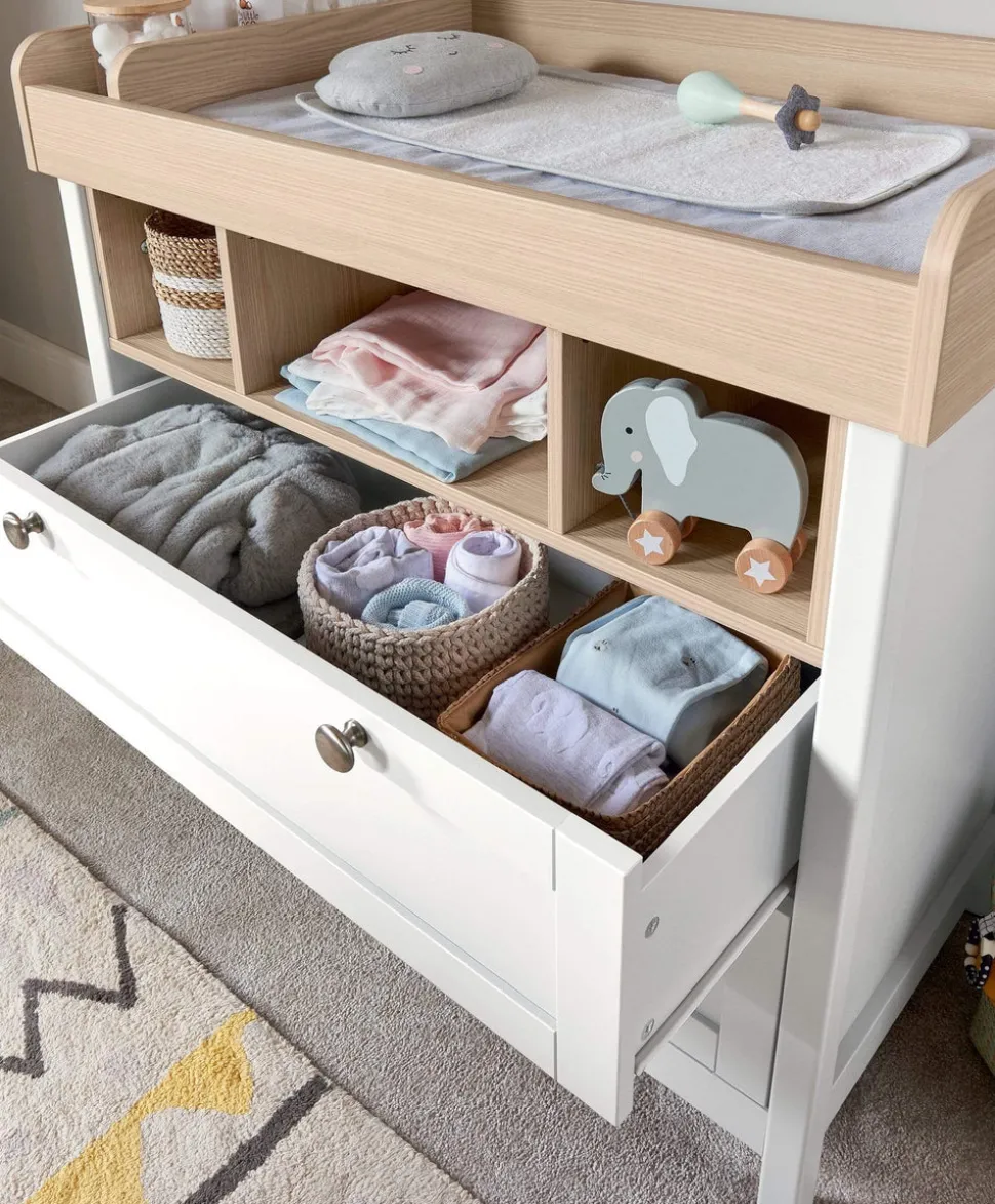 Harwell 2 Piece Cotbed Set with Dresser Changer - White