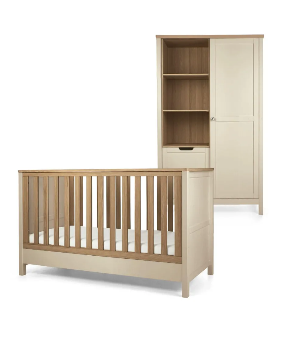 Harwell 2 Piece Cotbed Set with Wardrobe - Cashmere