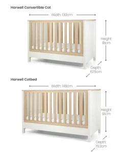 Harwell Convertible Cot - White/Natural