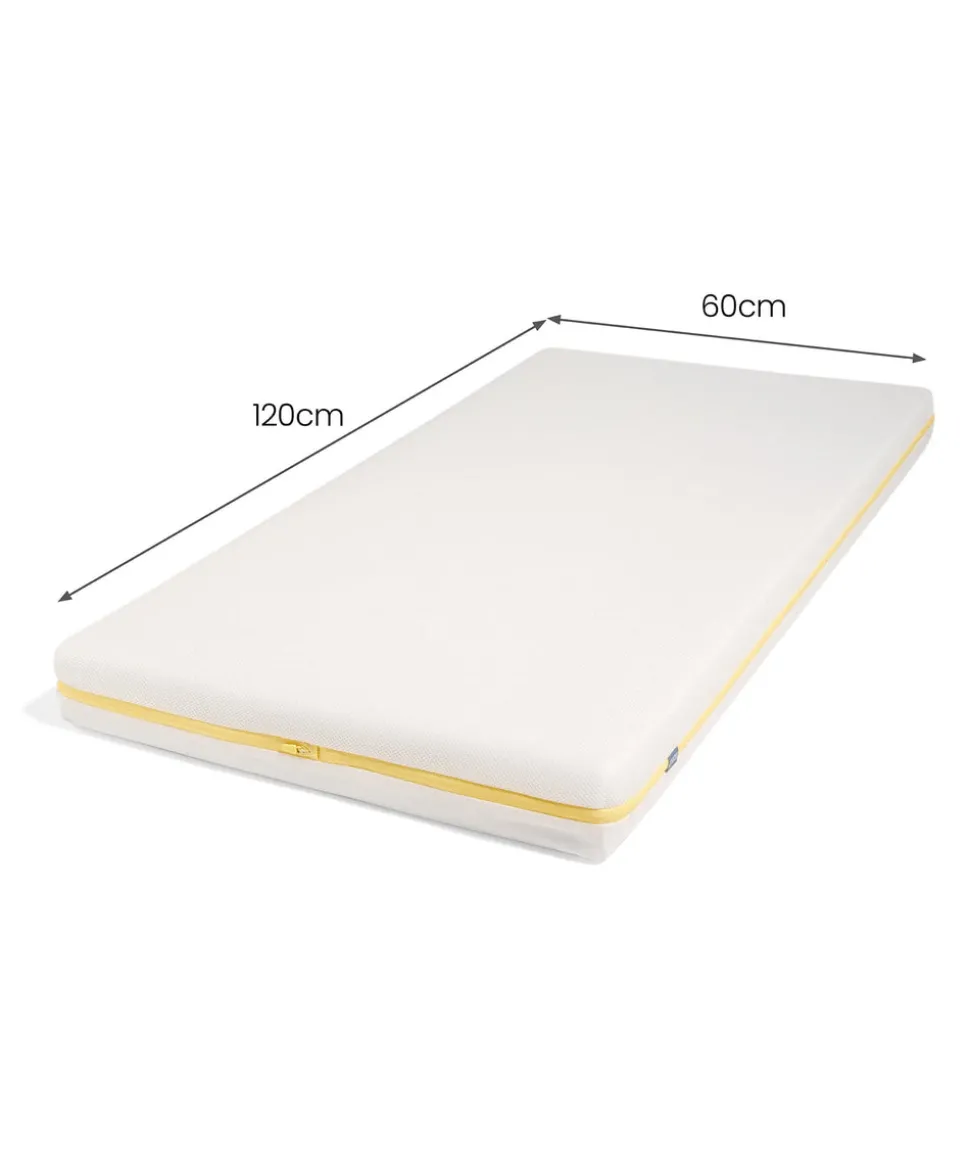 Harwell Convertible Cot Bundle with Essential Airflow Pocket Spring Cot Mattress - White/Natural