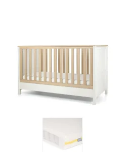 Harwell Cotbed & Essential Airflow Pocket Spring Mattress Bundle - White