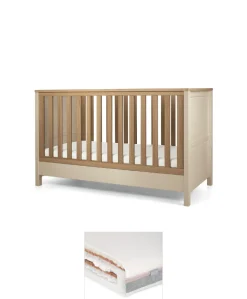 Harwell Cotbed & Luxury Hybrid Twin Mattress Bundle - Cashmere