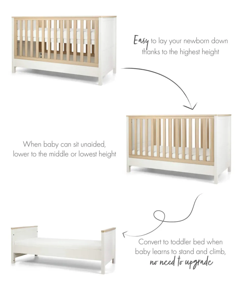 Harwell Cotbed & Wardrobe Furniture Set - White