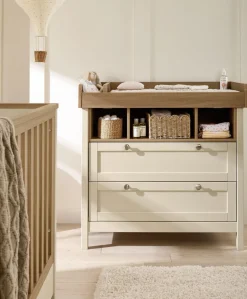 Harwell Nursery Bundle with Lua Bedside Crib (6 Piece) – Cashmere