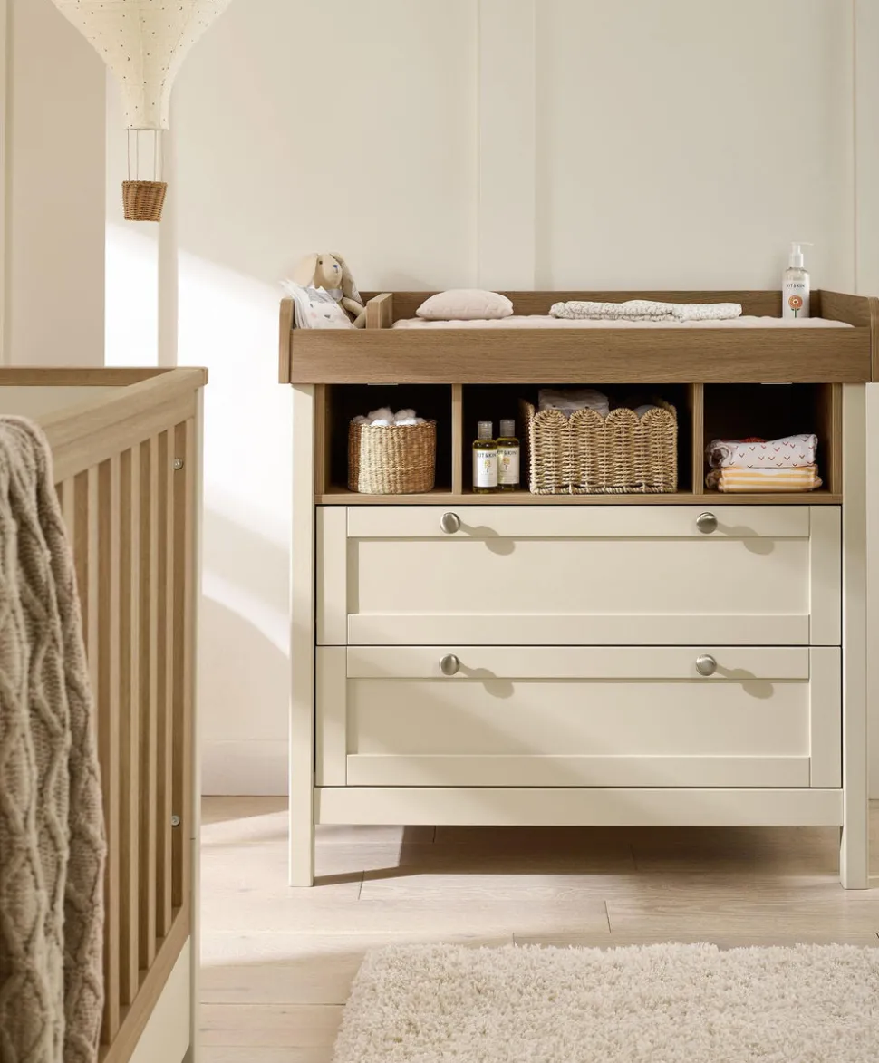 Harwell Nursery Bundle with Lua Bedside Crib (6 Piece) – Cashmere