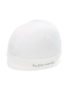 Hello World Hat & Booties - White