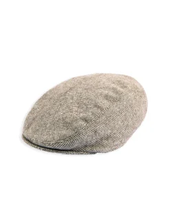 Herringbone Flat Cap - Oatmeal