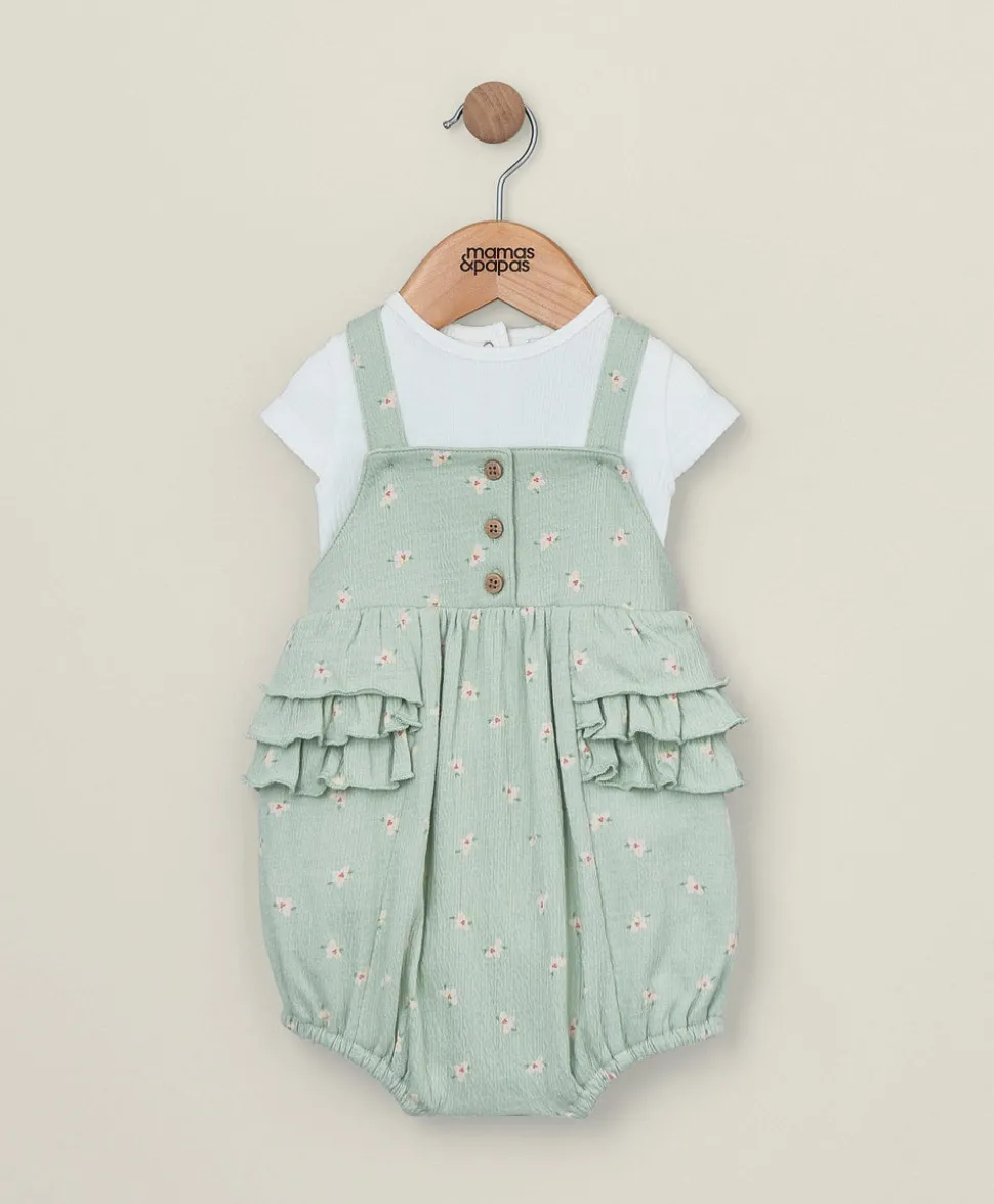 Hibiscus Shortsleeve Bodysuit & Romper Outfit Set