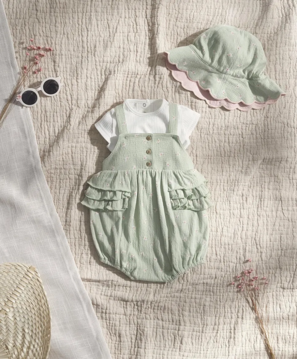 Hibiscus Shortsleeve Bodysuit & Romper Outfit Set