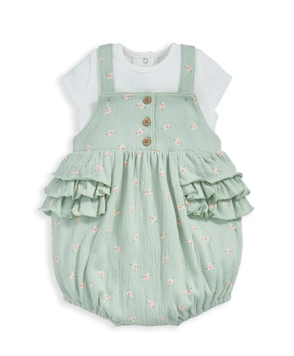 Hibiscus Shortsleeve Bodysuit & Romper Outfit Set