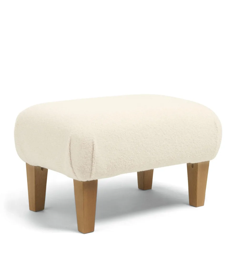Hilston Cuddle Chair & Footstool Set - Off White Boucle