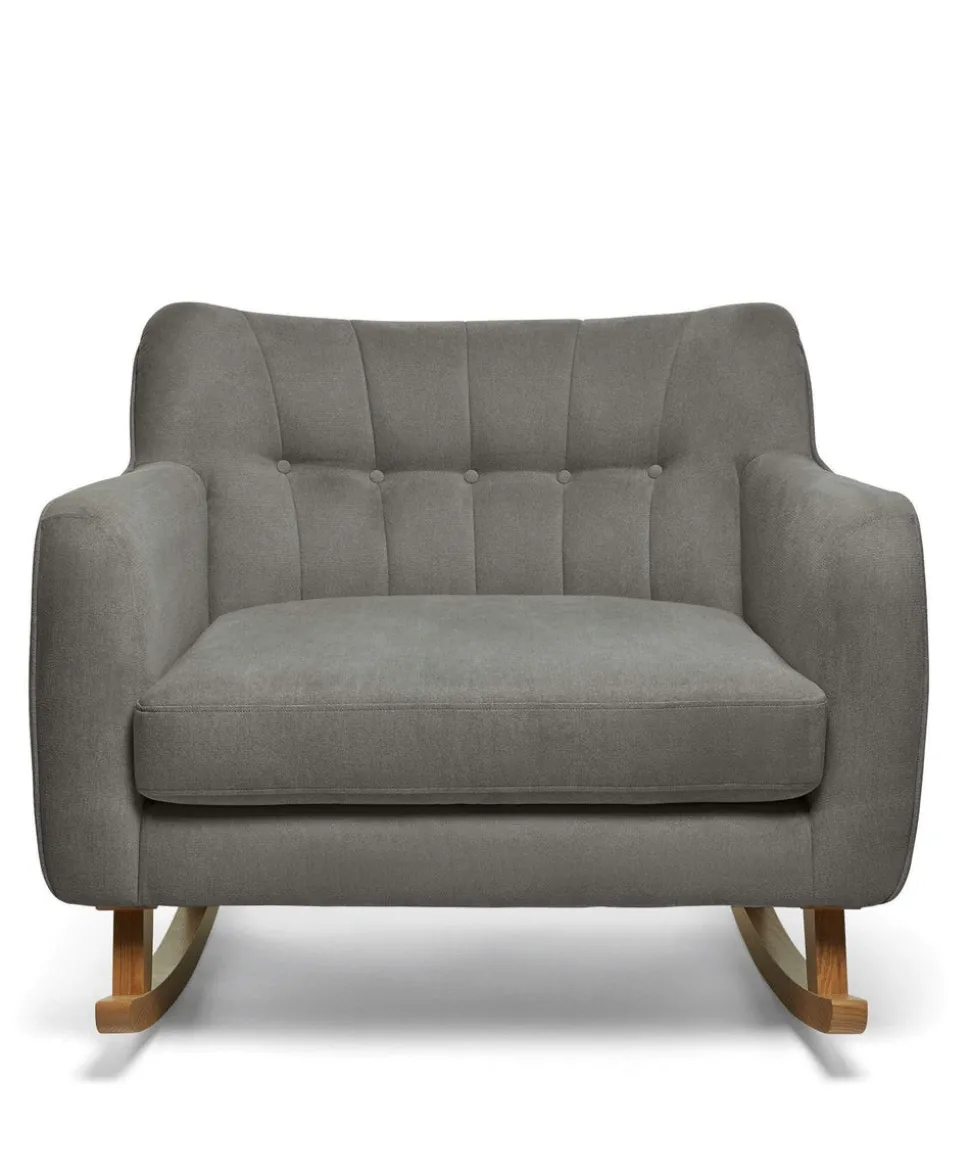 Hilston Cuddle Chair & Footstool Set - Grey Woven