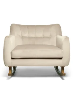 Hilston Cuddle Chair & Footstool Set - Latte Velvet