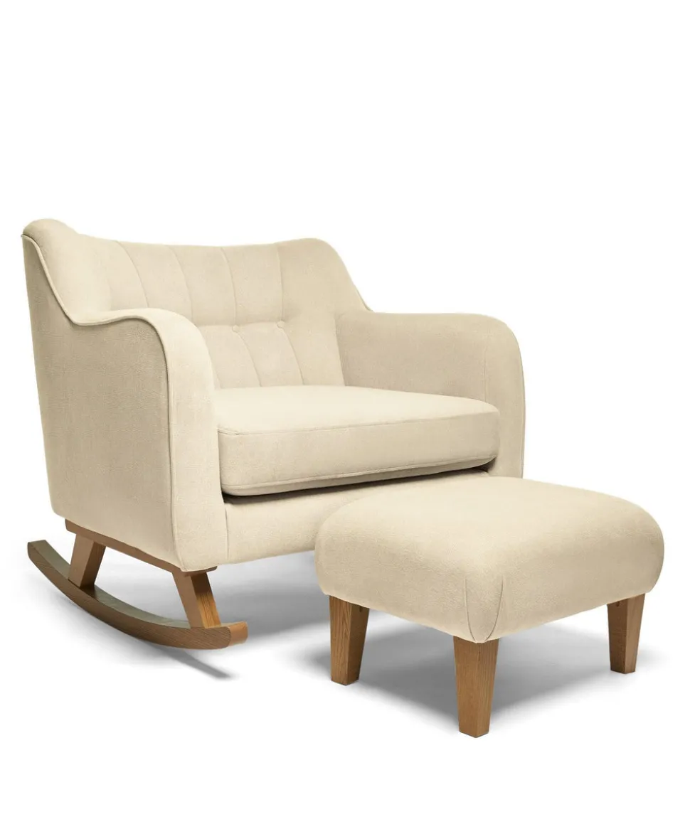 Hilston Cuddle Chair & Footstool Set - Camel Woven
