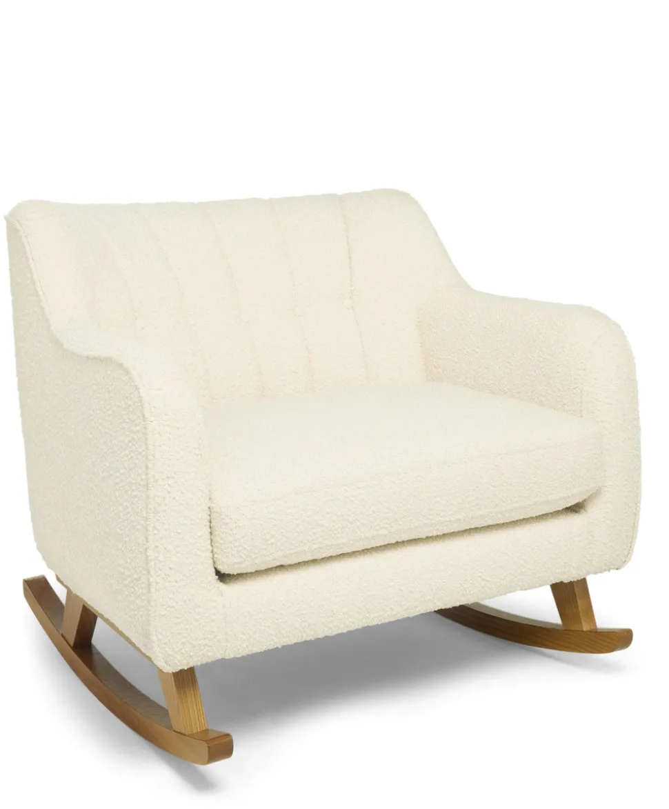 Hilston Cuddle Chair & Footstool Set - Oyster Chenille Boucle