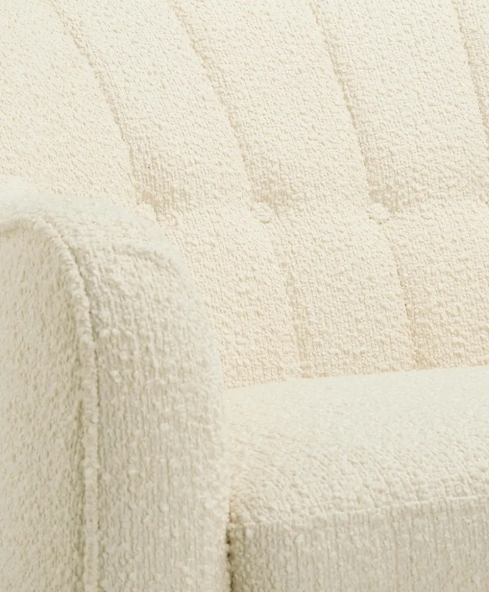 Hilston Cuddle Chair & Footstool Set - Oyster Chenille Boucle