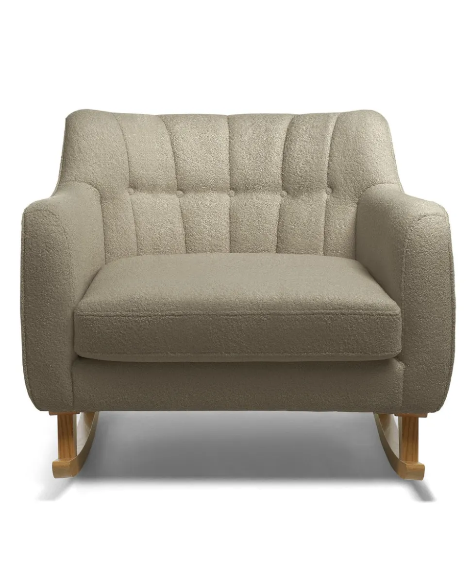 Hilston Cuddle Chair & Footstool Set - Mink Boucle
