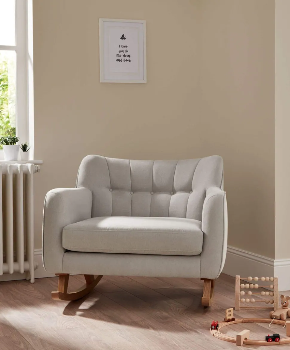 Hilston Cuddle Chair & Footstool Set - Silver Woven