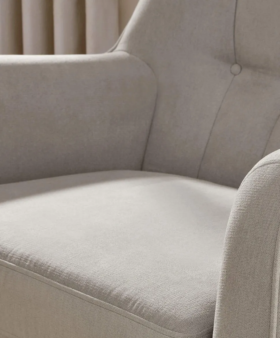 Hilston Cuddle Chair & Footstool Set - Silver Woven