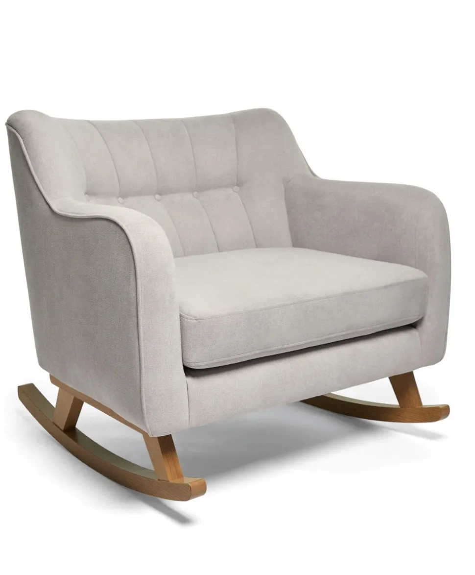 Hilston Cuddle Chair & Footstool Set - Silver Woven