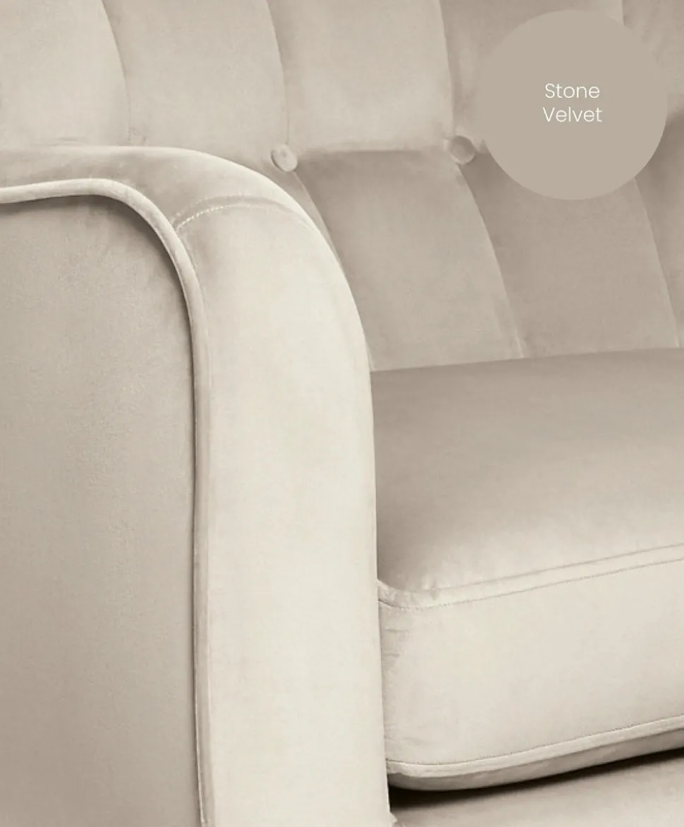 Hilston Cuddle Chair - Stone Velvet