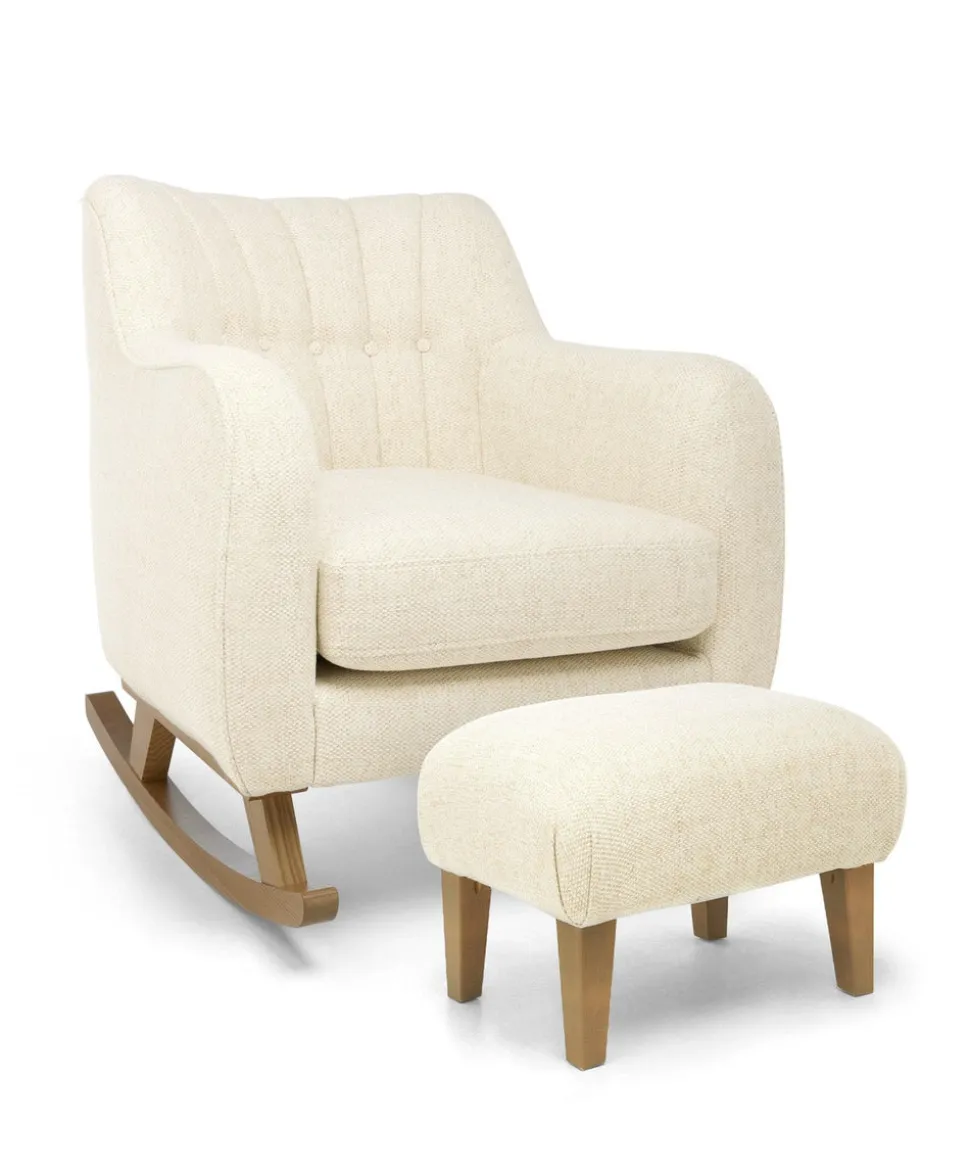 Hilston Nursing Chair & Footsool Set - Sandstone Textured Weave