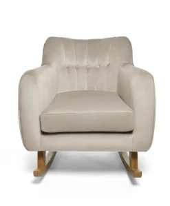 Hilston Nursing Chair & Footsool Set - Stone Velvet