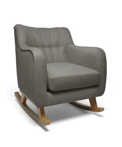Hilston Nursing Chair & Footsool Set - Grey Woven
