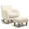 Hilston Nursing Chair & Footstool Set - Off White Boucle