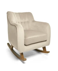 Hilston Nursing Chair & Footsool Set - Latte Velvet