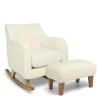 Hilston Nursing Chair & Footsool Set - Oyster Chenille Boucle
