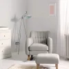 Hilston Nursing Chair & Footsool Set - Silver Woven