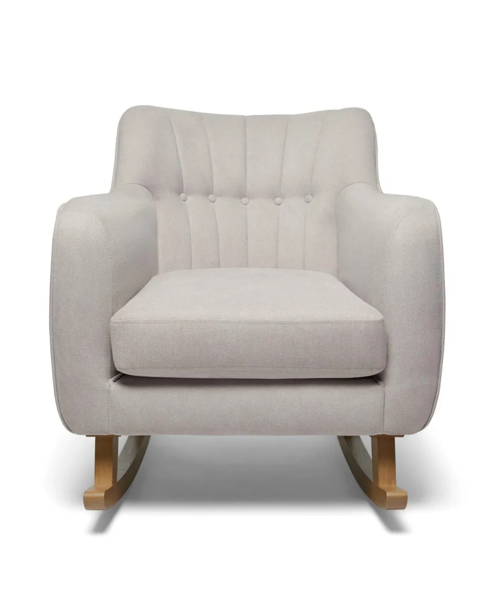 Hilston Nursing Chair & Footsool Set - Silver Woven