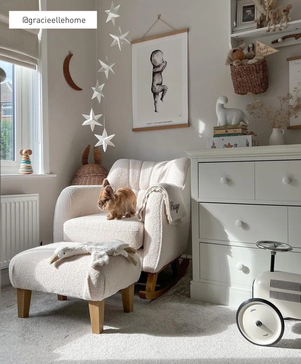 Hilston Nursing Chair - Off White Boucle