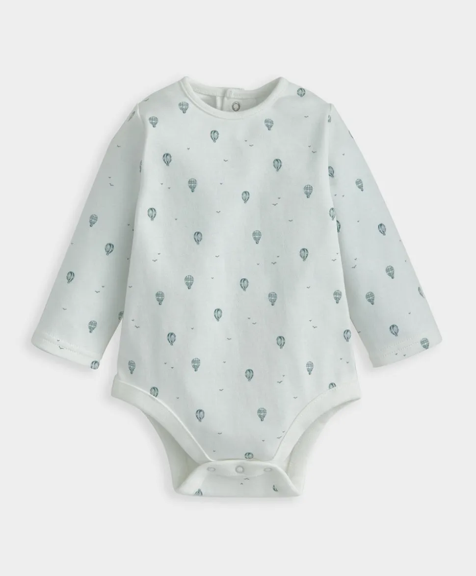 Hot Air Balloon Print Bodysuit & Dungaree Set