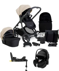 iCandy Orange 4 Pushchair Bundle with Maxi-Cosi Pebble 360 Pro² Car Seat & Base – Latte