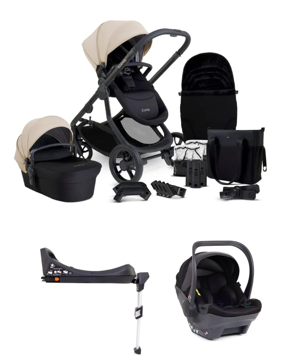 iCandy Orange4 Pushchair Bundle with iCandy Cocoon Car Seat & Base - Latte