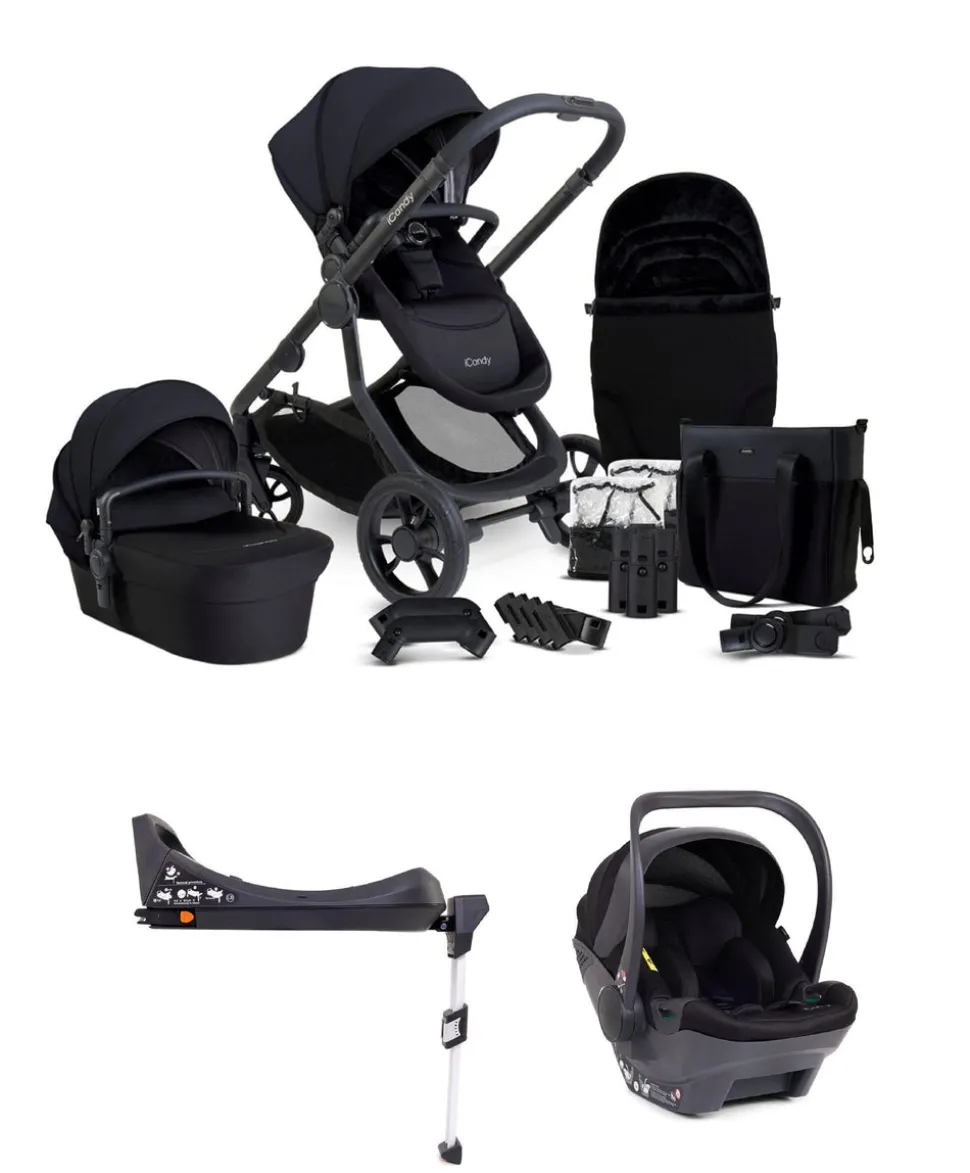 iCandy Orange4 Pushchair Bundle with iCandy Cocoon Car Seat & Base - Black