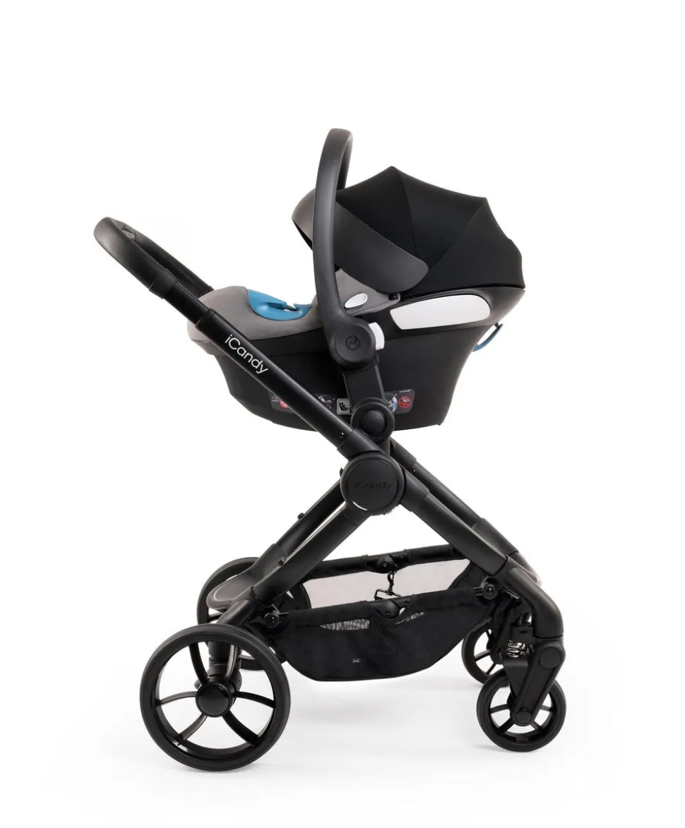iCandy Peach 7 Complete Pushchair Bundle with Cloud T Car Seat & Base - Black
