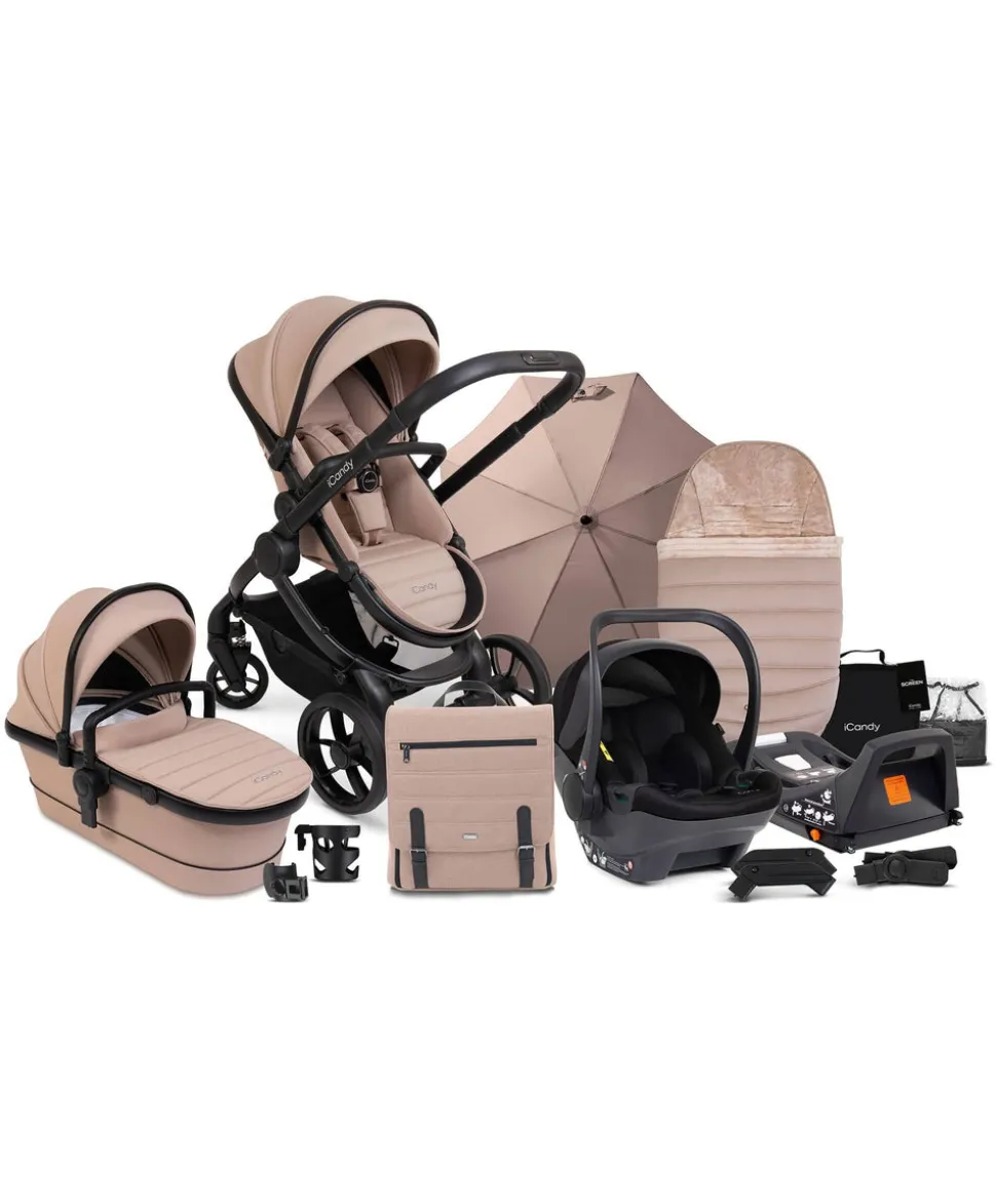 iCandy Peach 7 Complete Pushchair Bundle with Cocoon Car Seat - Cookie/Black