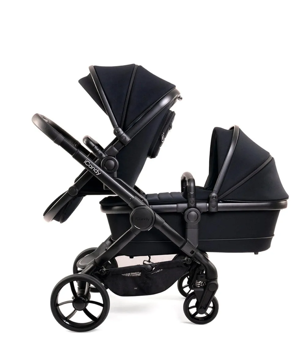 iCandy Peach 7 Double Pushchair Bundle - Black